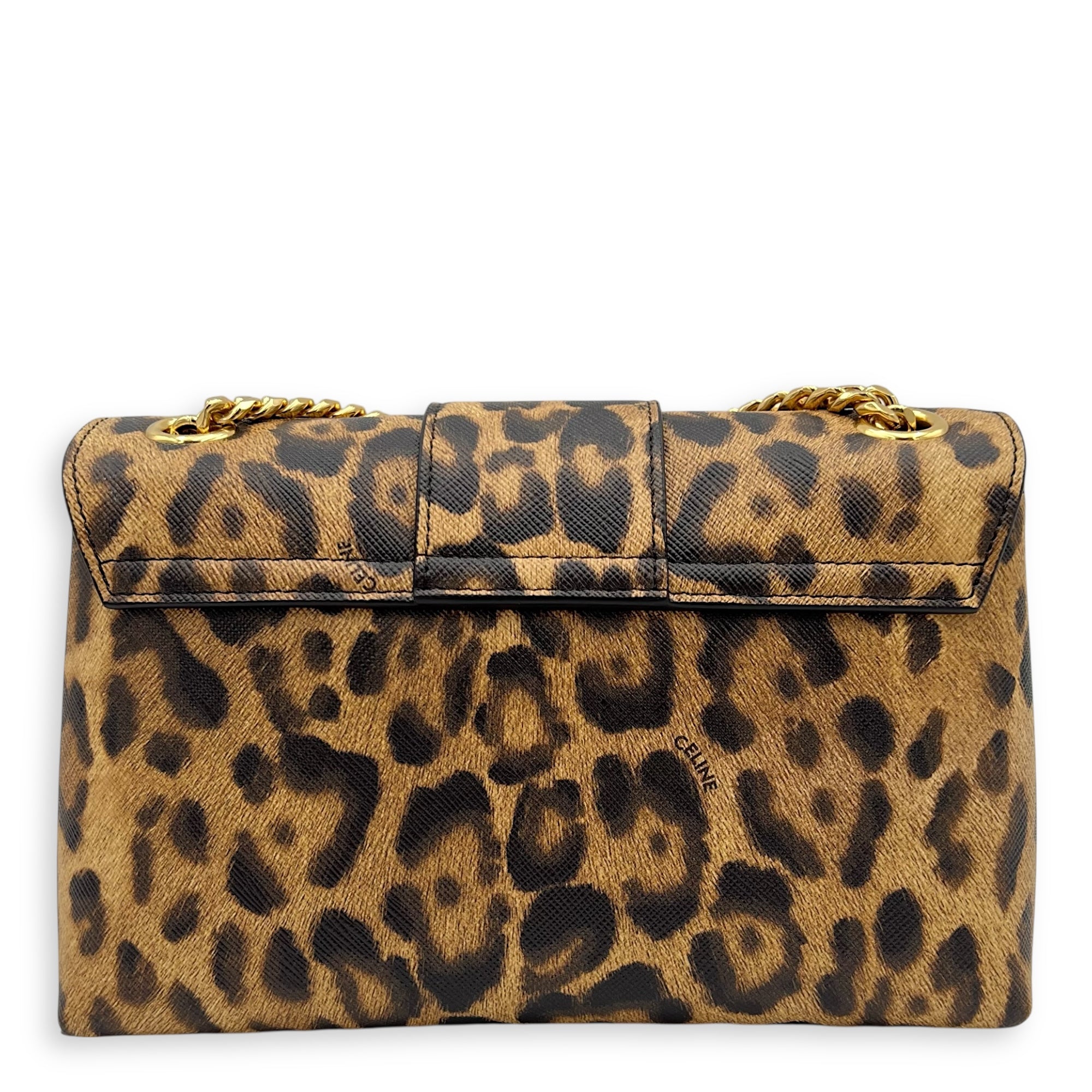 Triomphe Shoulder Bag Brown in Calfskin, Gold hardware