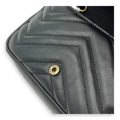 GG Marmont Crossbody Bag Black in Calfskin, Gold hardware