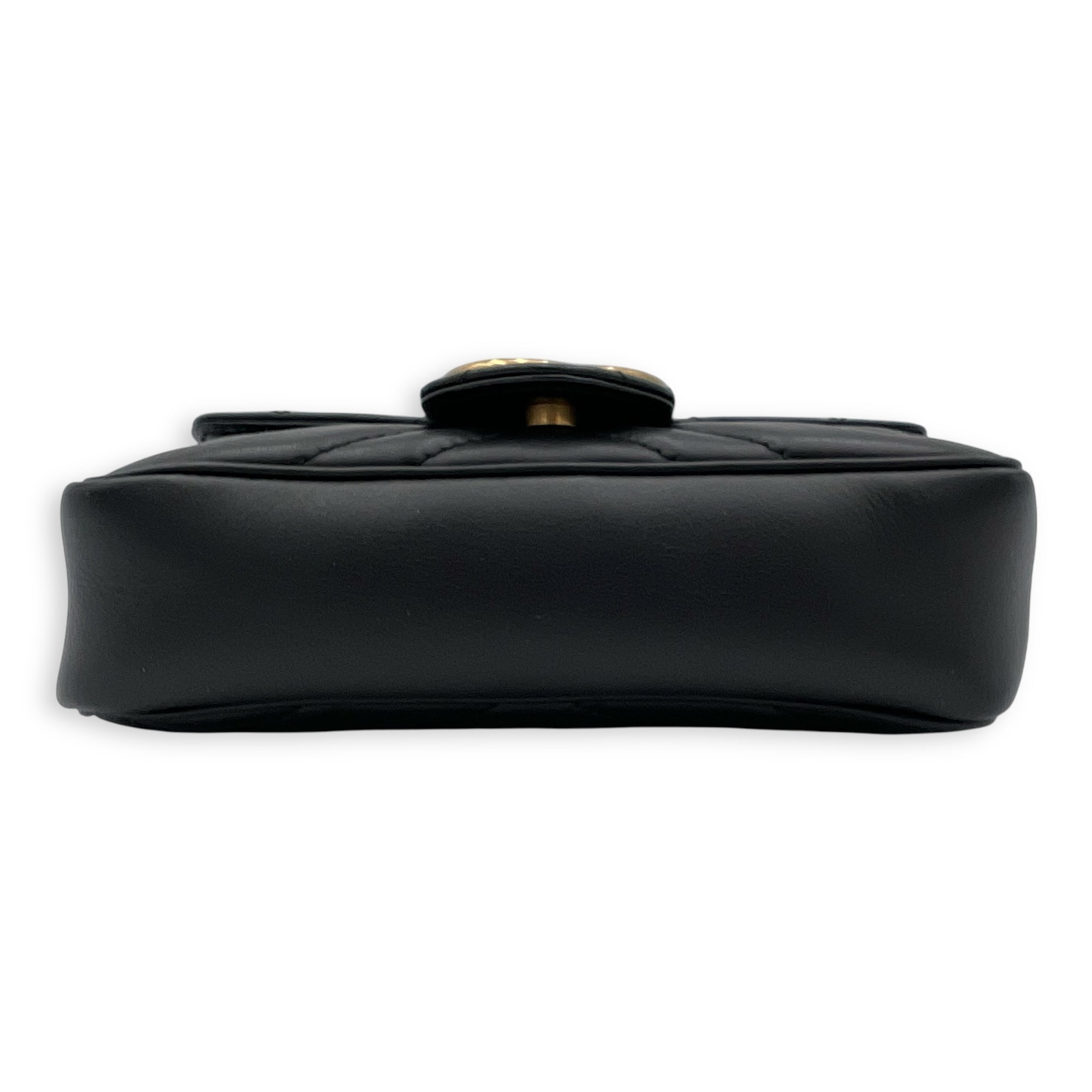GG Marmont Crossbody Bag Black in Calfskin, Gold hardware