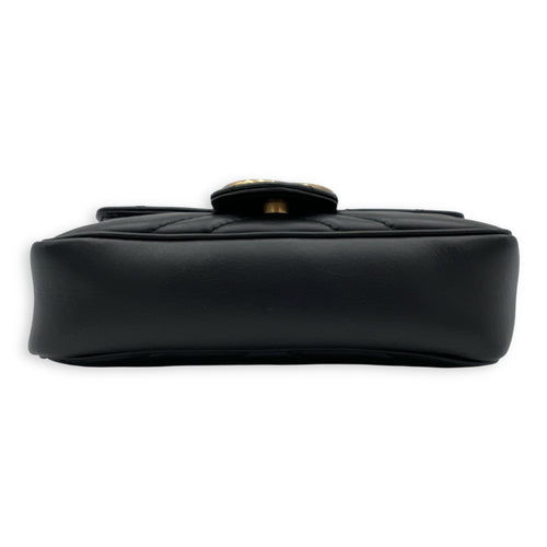 GG Marmont Crossbody Bag Black in Calfskin, Gold hardware