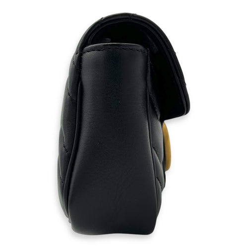 GG Marmont Crossbody Bag Black in Calfskin, Gold hardware