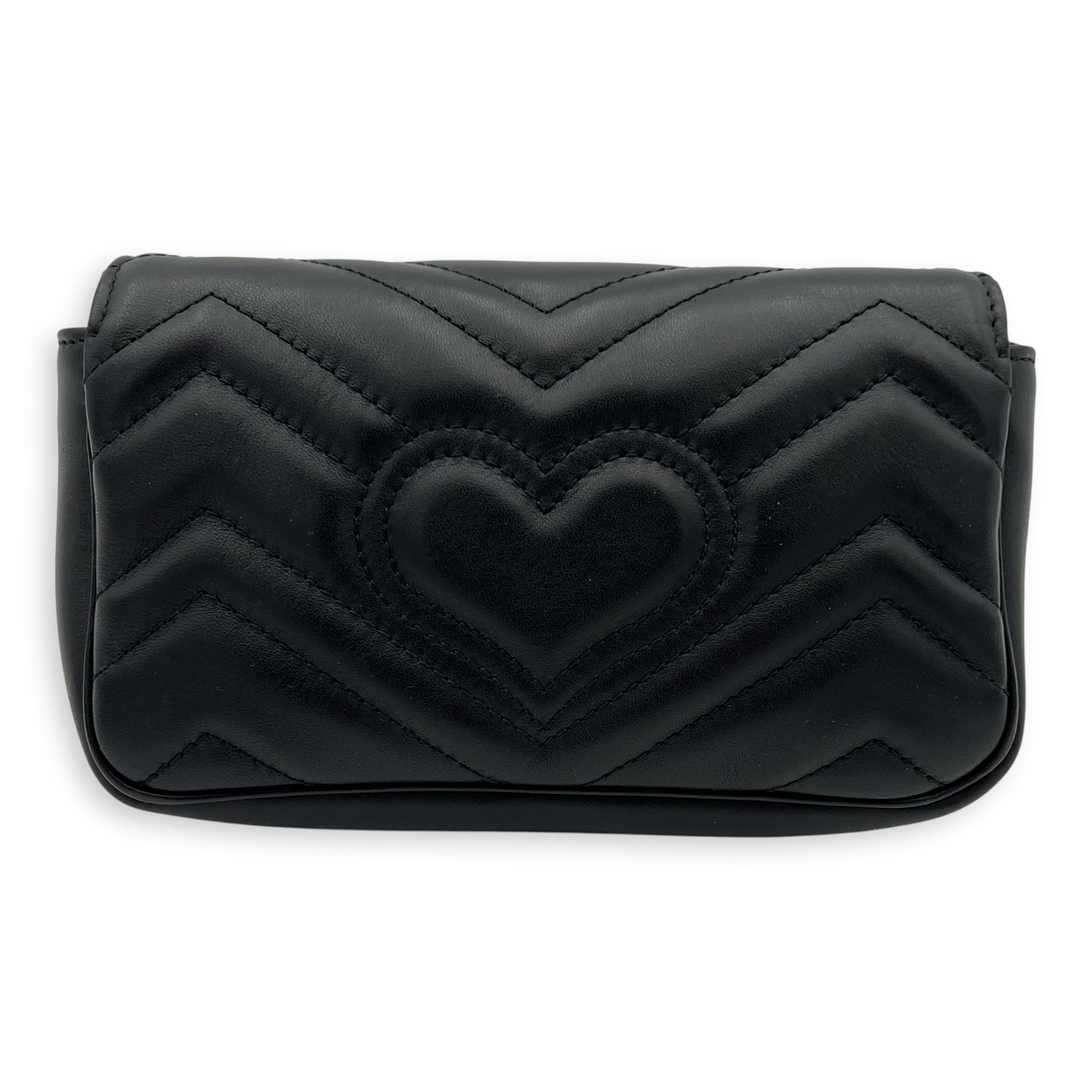 GG Marmont Crossbody Bag Black in Calfskin, Gold hardware
