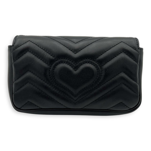 GG Marmont Crossbody Bag Black in Calfskin, Gold hardware