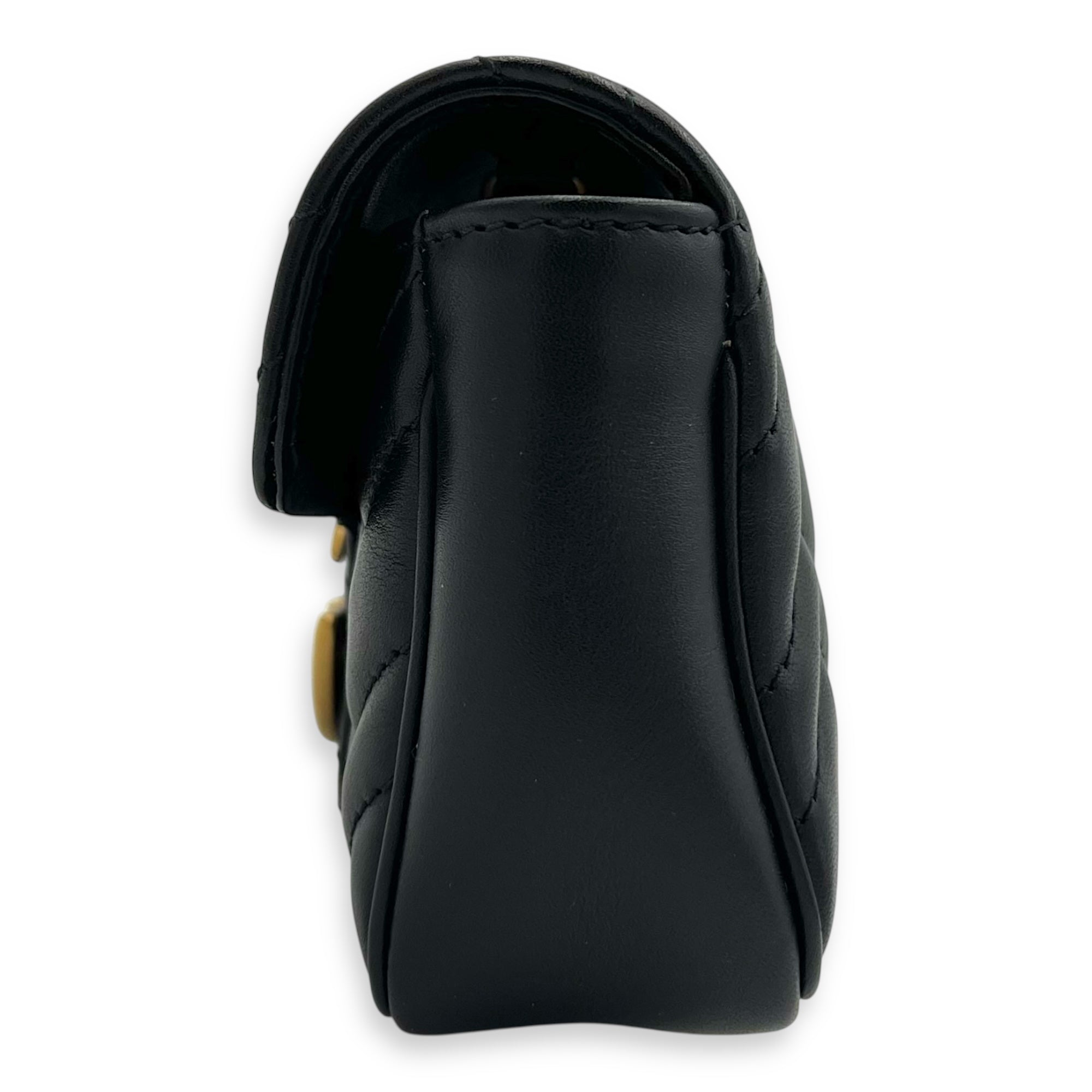 GG Marmont Crossbody Bag Black in Calfskin, Gold hardware