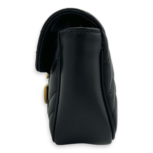 GG Marmont Crossbody Bag Black in Calfskin, Gold hardware