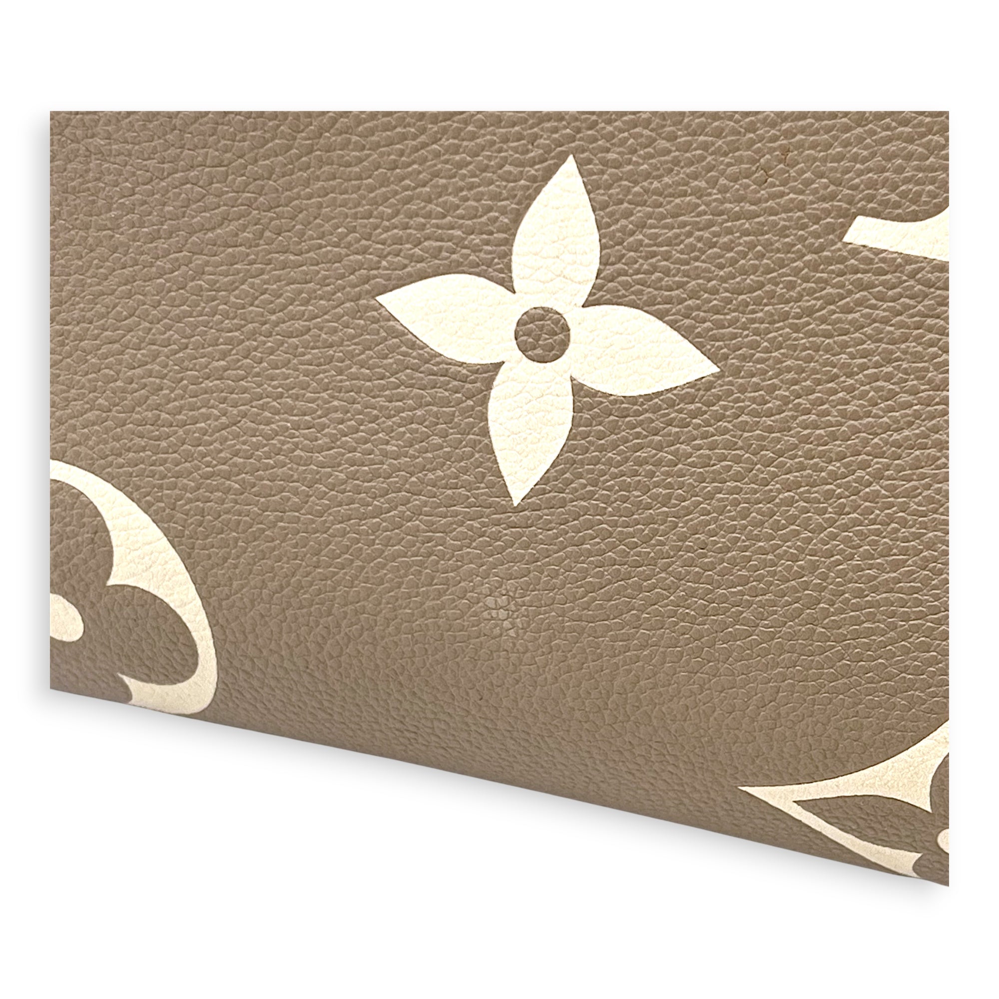 OnTheGo Top Handle Bag MM Beige in Monogram Empreinte Leather, Gold hardware