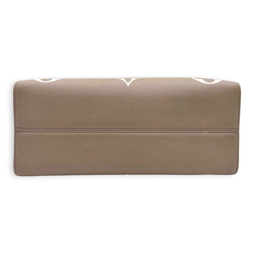 OnTheGo Top Handle Bag MM Beige in Monogram Empreinte Leather, Gold hardware