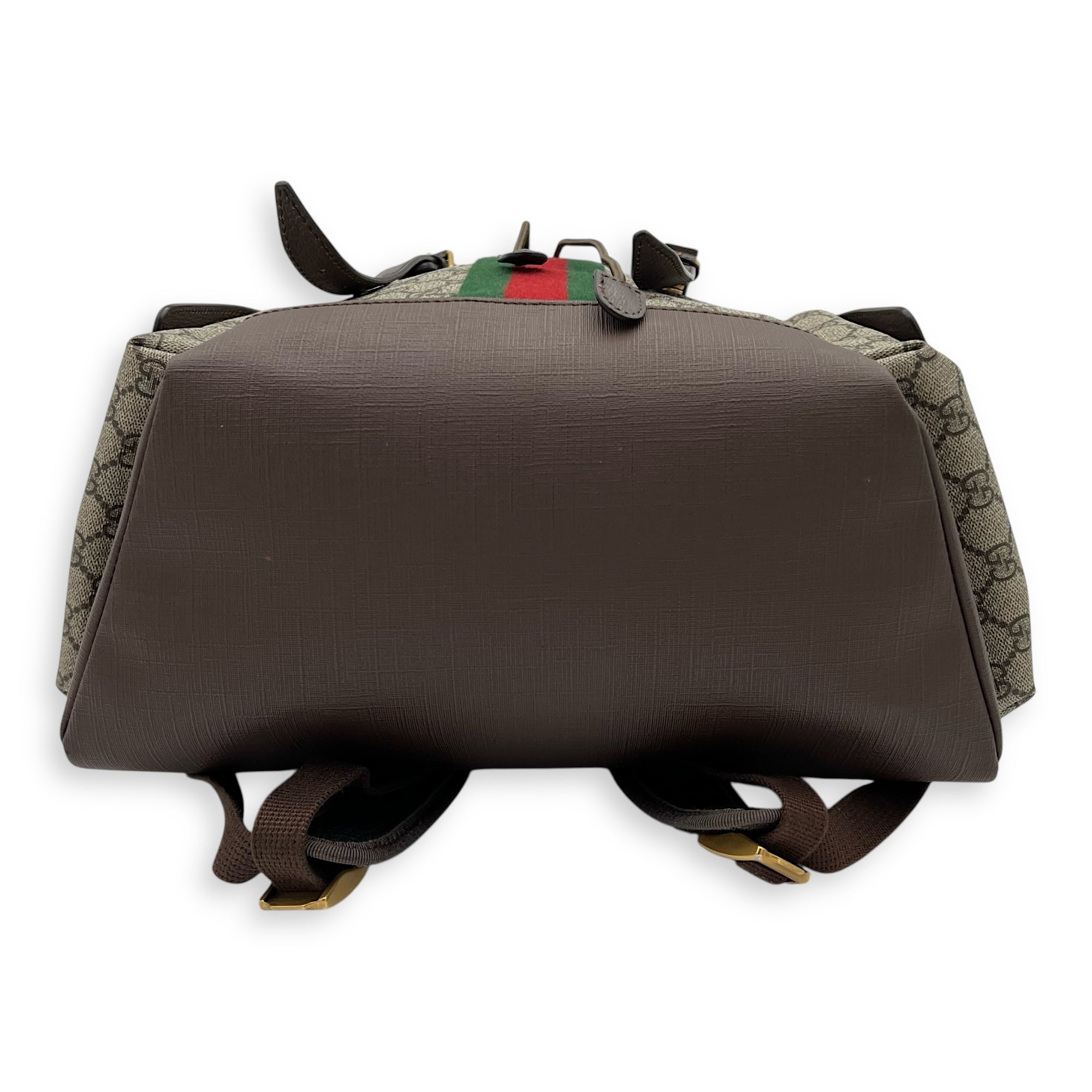 Ophidia Backpack Brown in Monogram Coated Canvas, Gold hardware