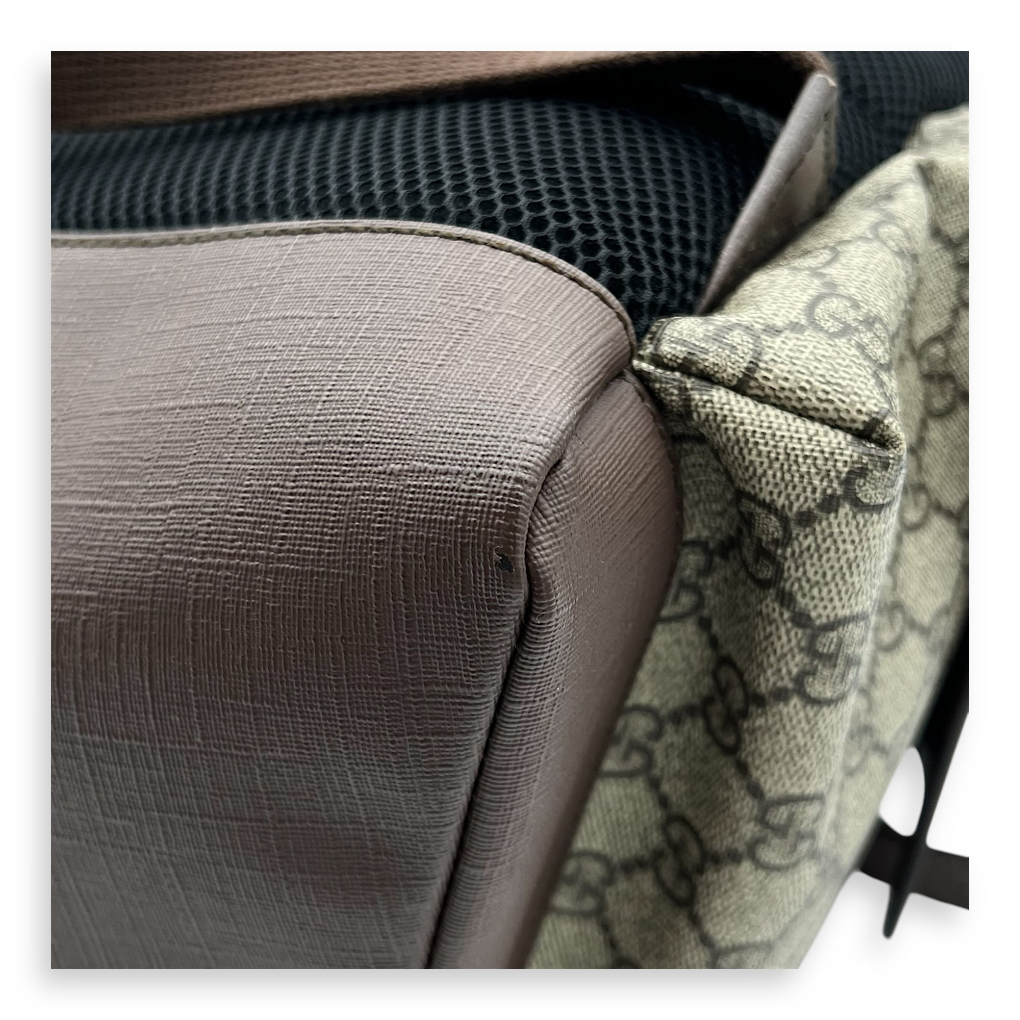 Ophidia Backpack Brown in Monogram Coated Canvas, Gold hardware