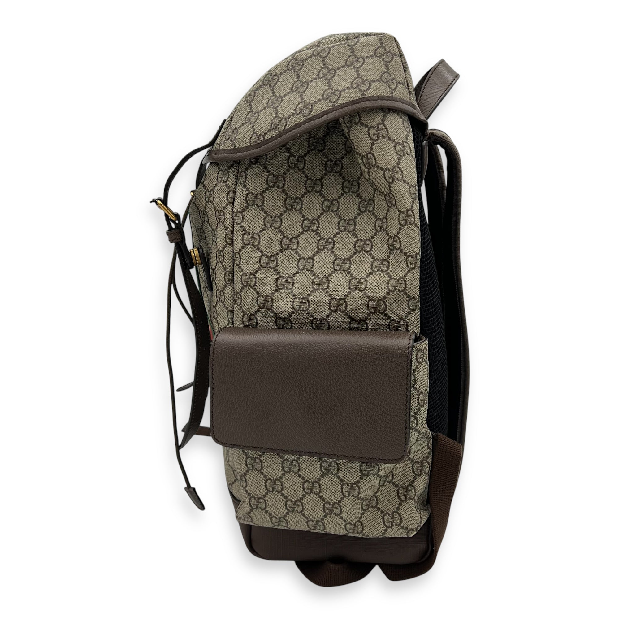 Ophidia Backpack Brown in Monogram Coated Canvas, Gold hardware