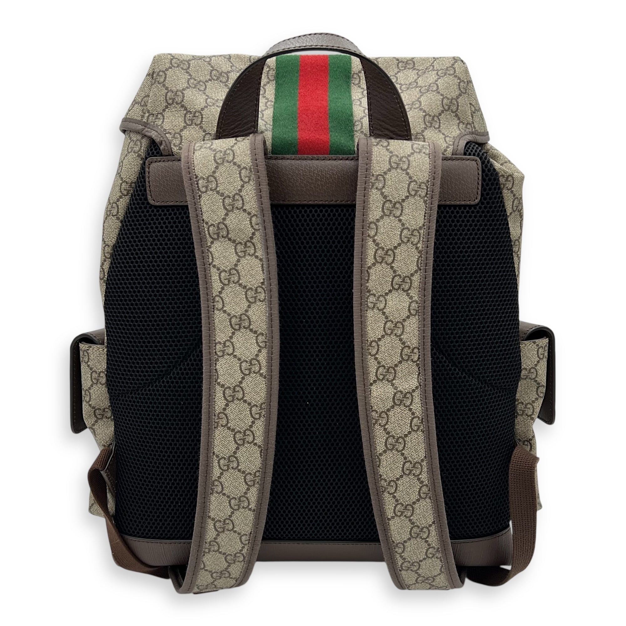 Ophidia Backpack Brown in Monogram Coated Canvas, Gold hardware