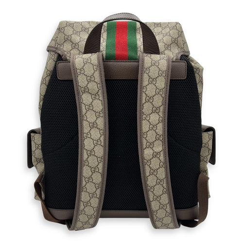 Ophidia Backpack Brown in Monogram Coated Canvas, Gold hardware