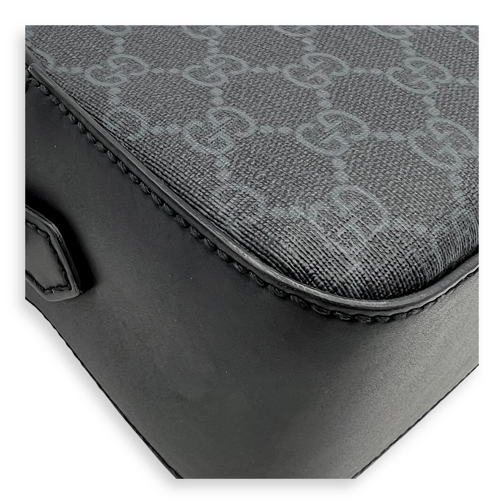GG Supreme Crossbody Bag Grey in Monogram Coated Canvas, Silver hardware