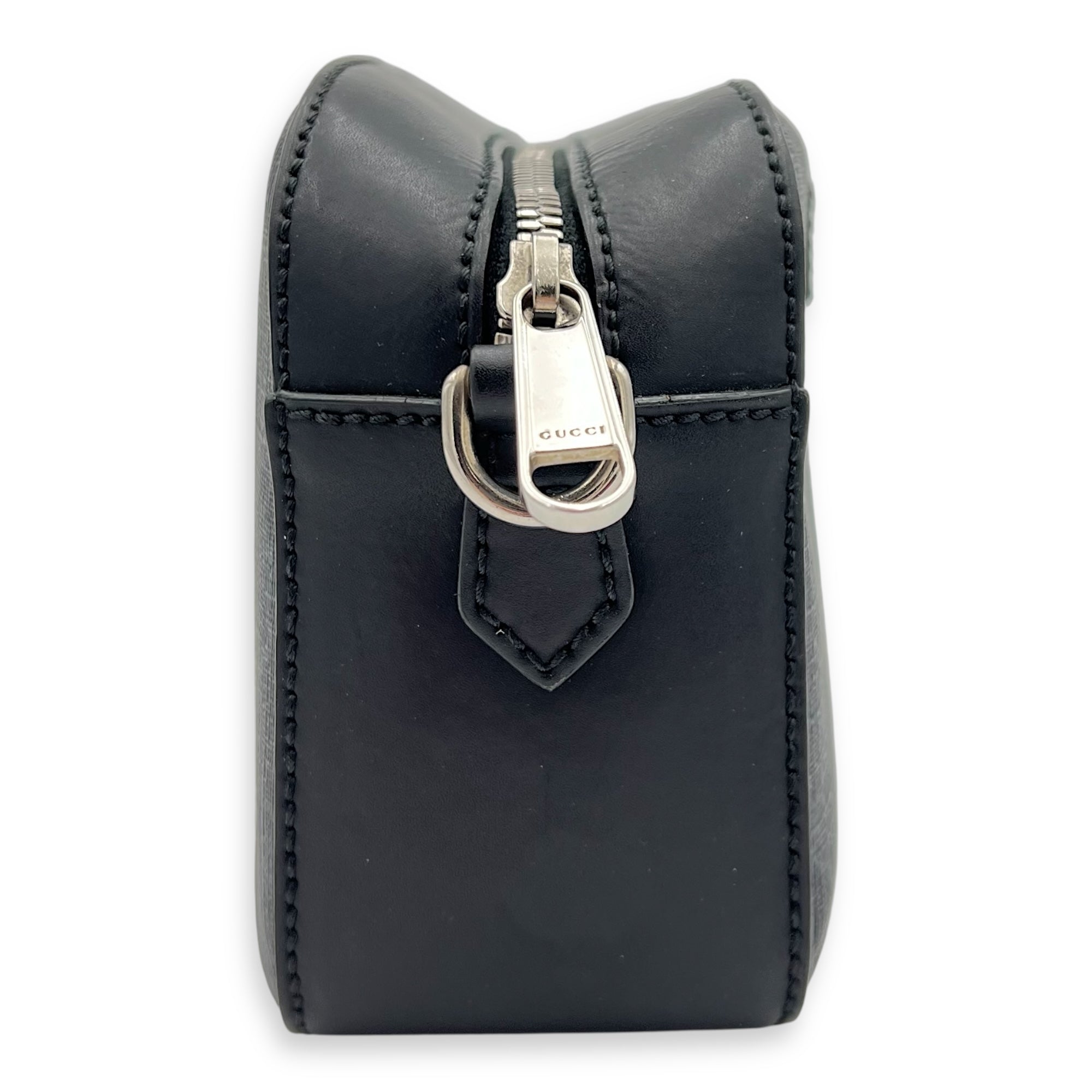 GG Supreme Crossbody Bag Grey in Monogram Coated Canvas, Silver hardware
