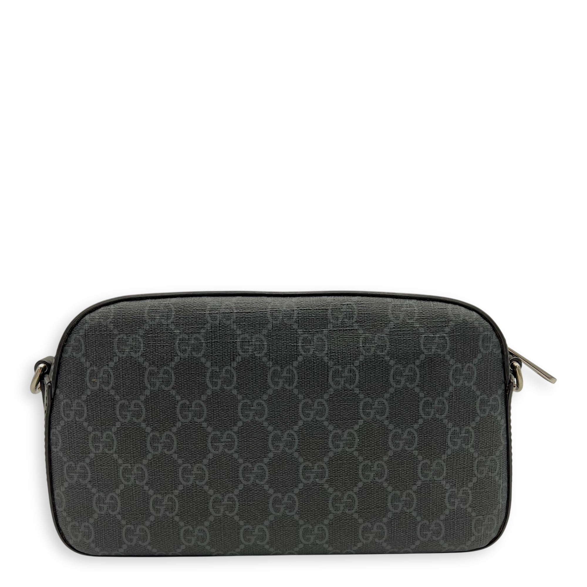 GG Supreme Crossbody Bag Grey in Monogram Coated Canvas, Silver hardware