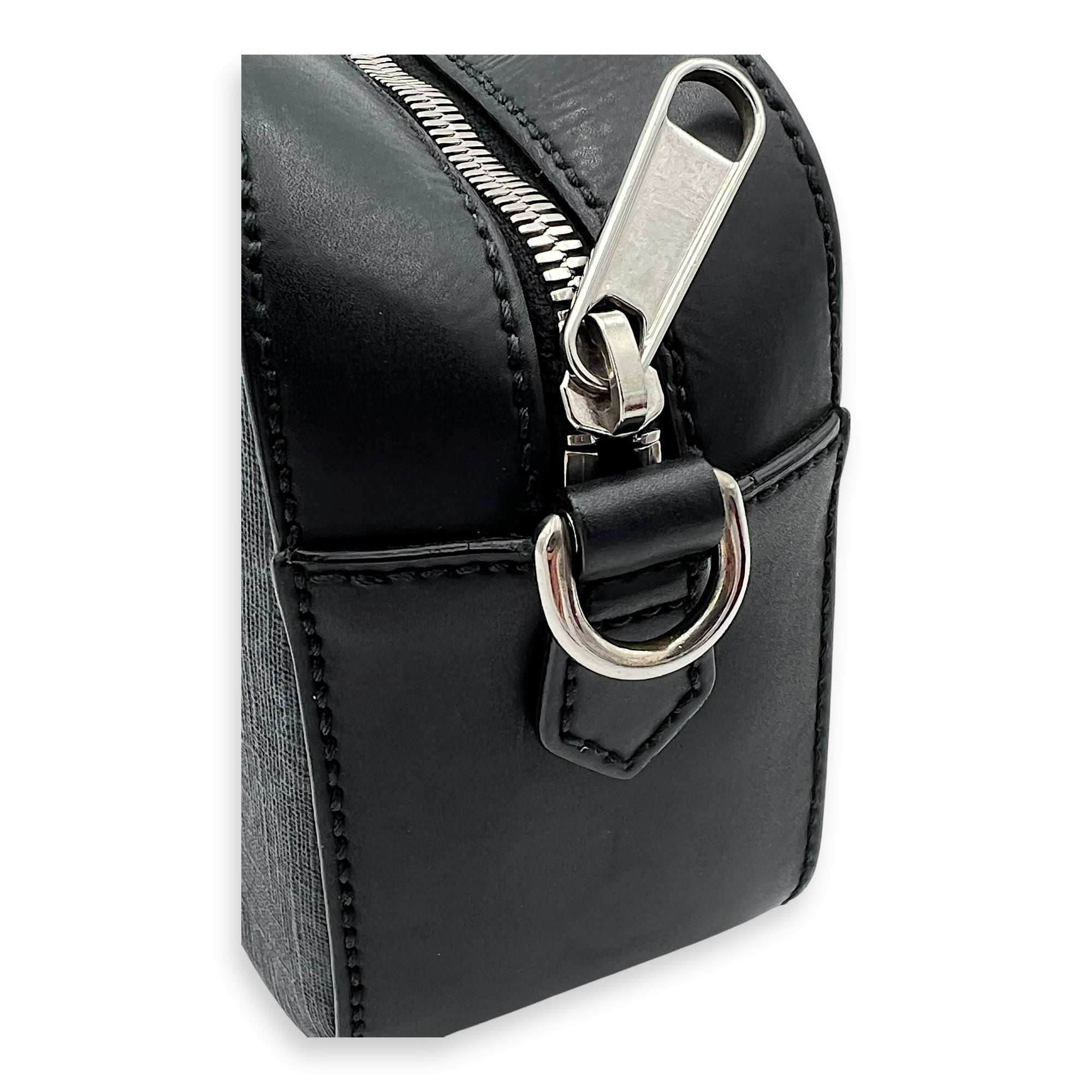 GG Supreme Crossbody Bag Grey in Monogram Coated Canvas, Silver hardware