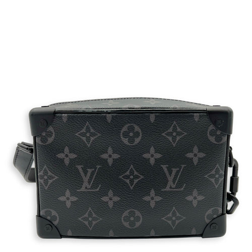 Soft Trunk Crossbody Bag Black in Monogram Coated Canvas, Lacquered Metal hardware