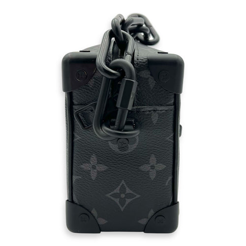 Soft Trunk Crossbody Bag Black in Monogram Coated Canvas, Lacquered Metal hardware