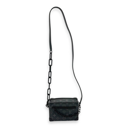 Soft Trunk Crossbody Bag Black in Monogram Coated Canvas, Lacquered Metal hardware