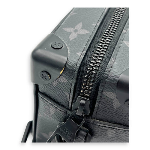 Soft Trunk Crossbody Bag Black in Monogram Coated Canvas, Lacquered Metal hardware