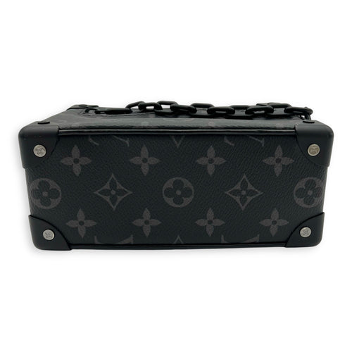 Soft Trunk Crossbody Bag Black in Monogram Coated Canvas, Lacquered Metal hardware