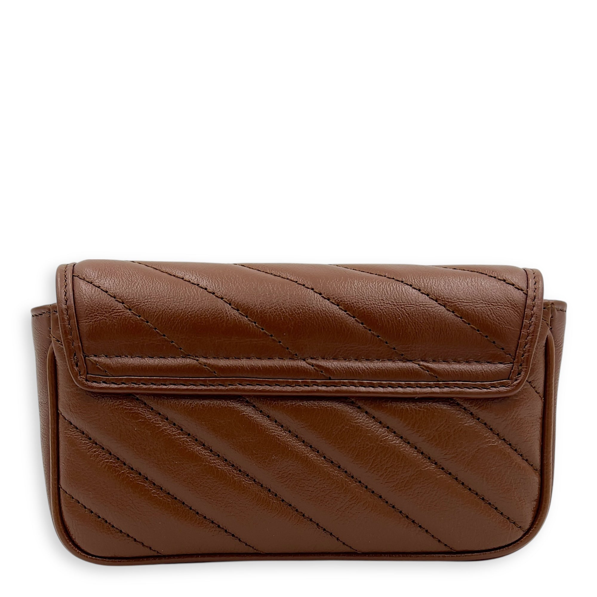 GG Marmont Shoulder Bag Brown in Calfskin, Gold hardware