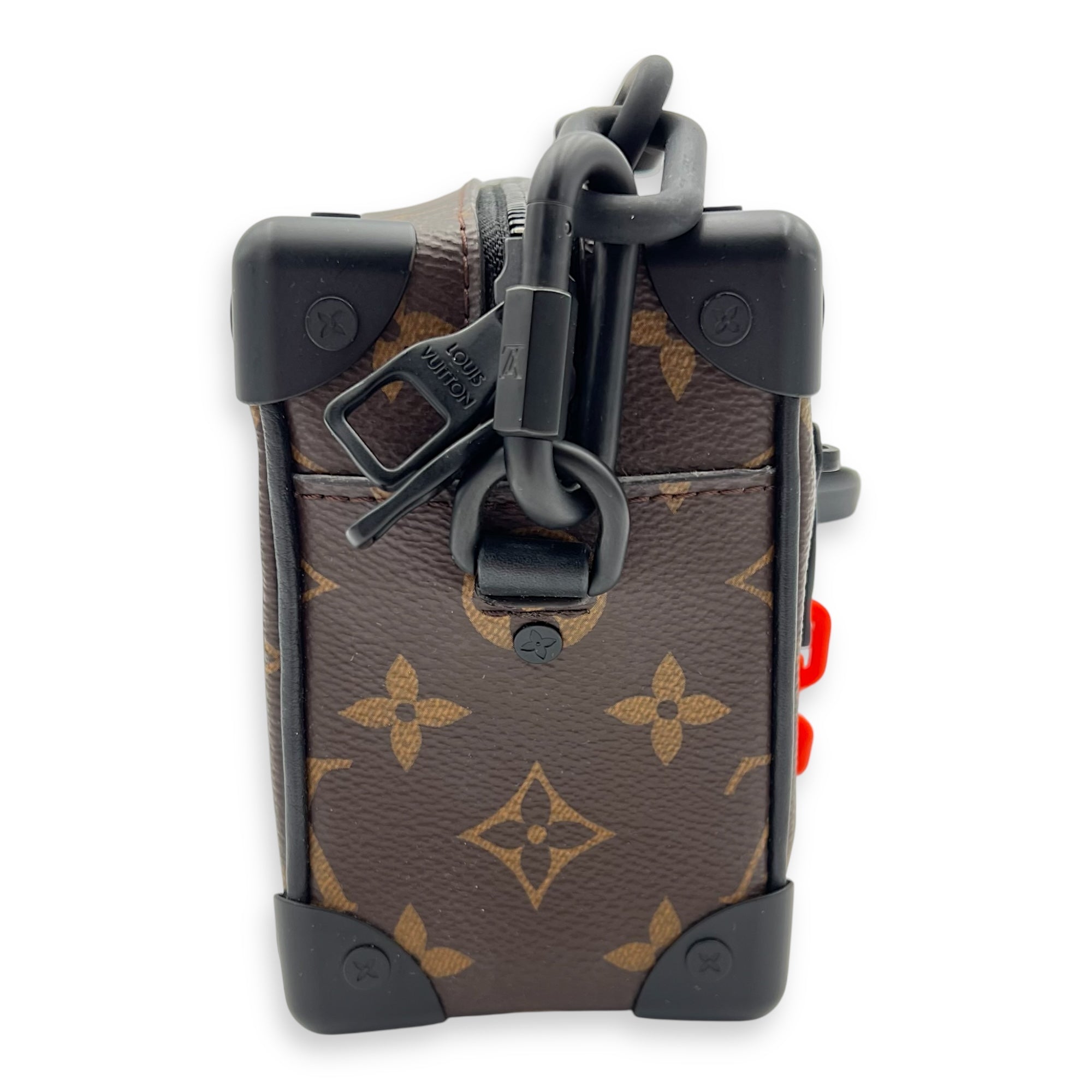 Soft Trunk Crossbody Bag Brown in Monogram Coated Canvas, Lacquered Metal hardware