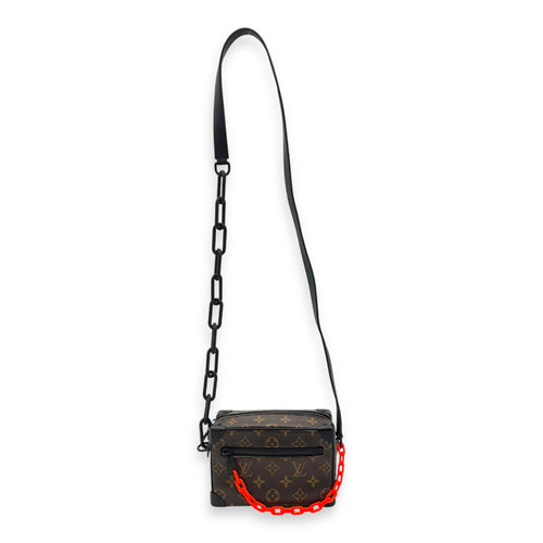 Soft Trunk Crossbody Bag Brown in Monogram Coated Canvas, Lacquered Metal hardware