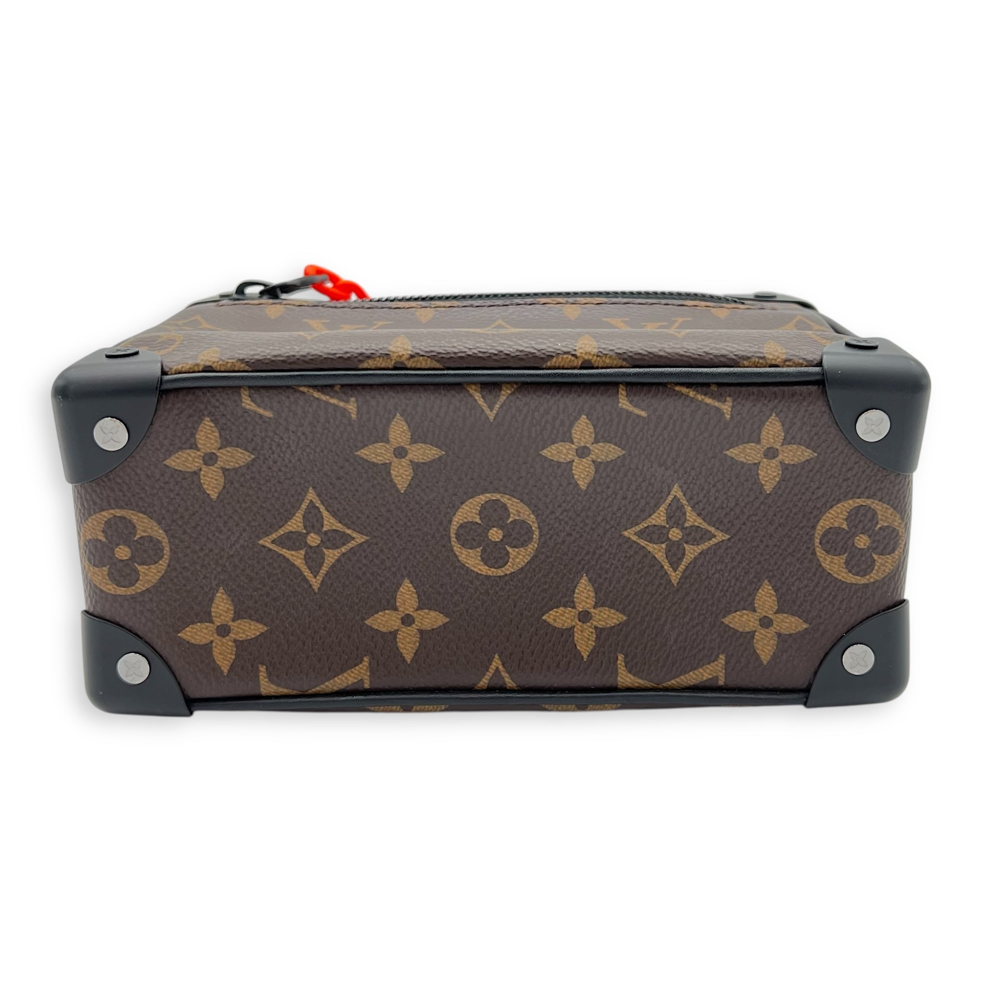 Soft Trunk Crossbody Bag Brown in Monogram Coated Canvas, Lacquered Metal hardware