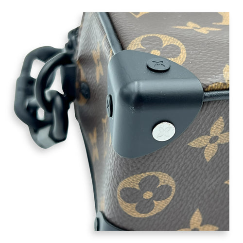Soft Trunk Crossbody Bag Brown in Monogram Coated Canvas, Lacquered Metal hardware