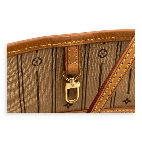 Neverfull MM Brown Tote Bag in Monogram Coated Canvas, Gold hardware