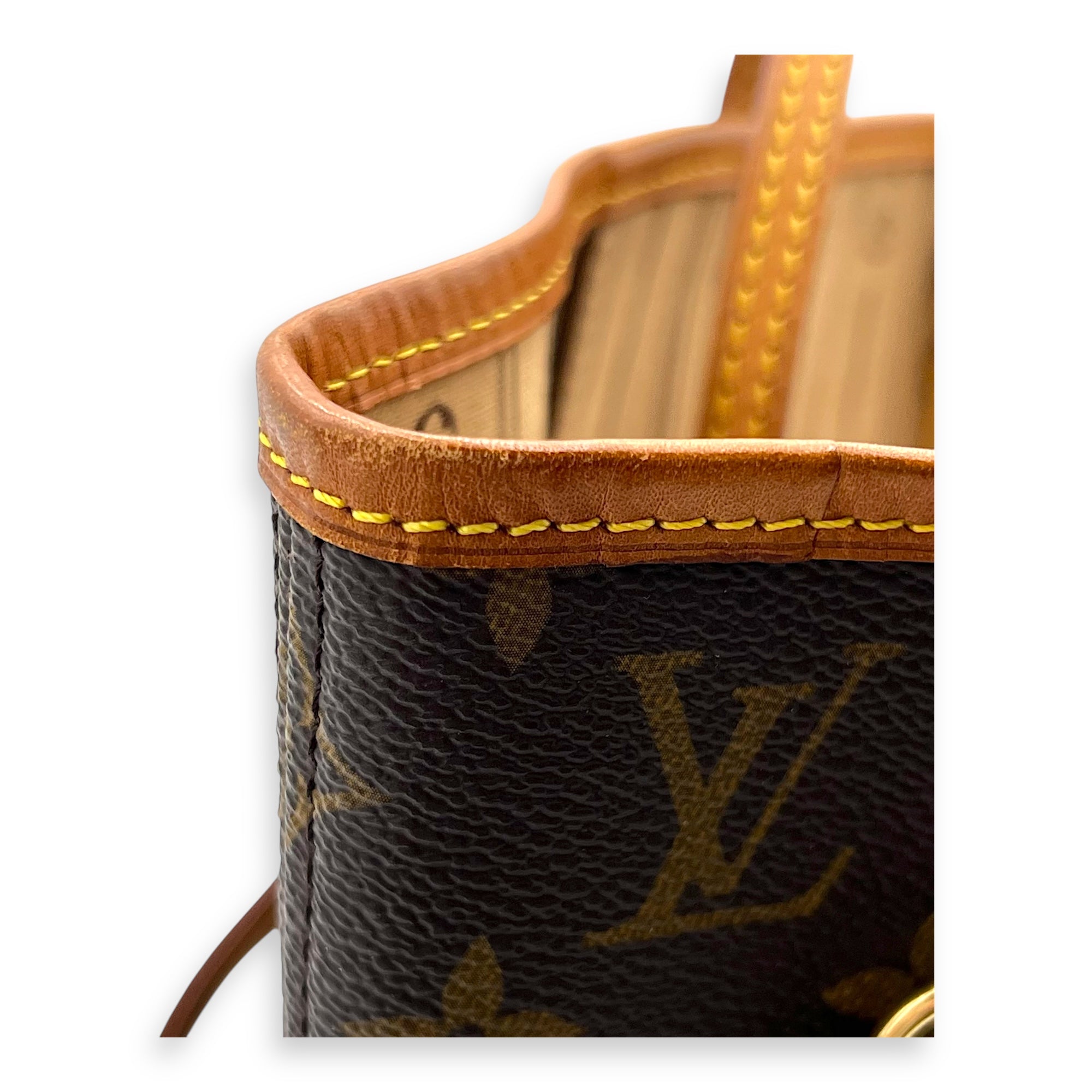 Neverfull MM Brown Tote Bag in Monogram Coated Canvas, Gold hardware