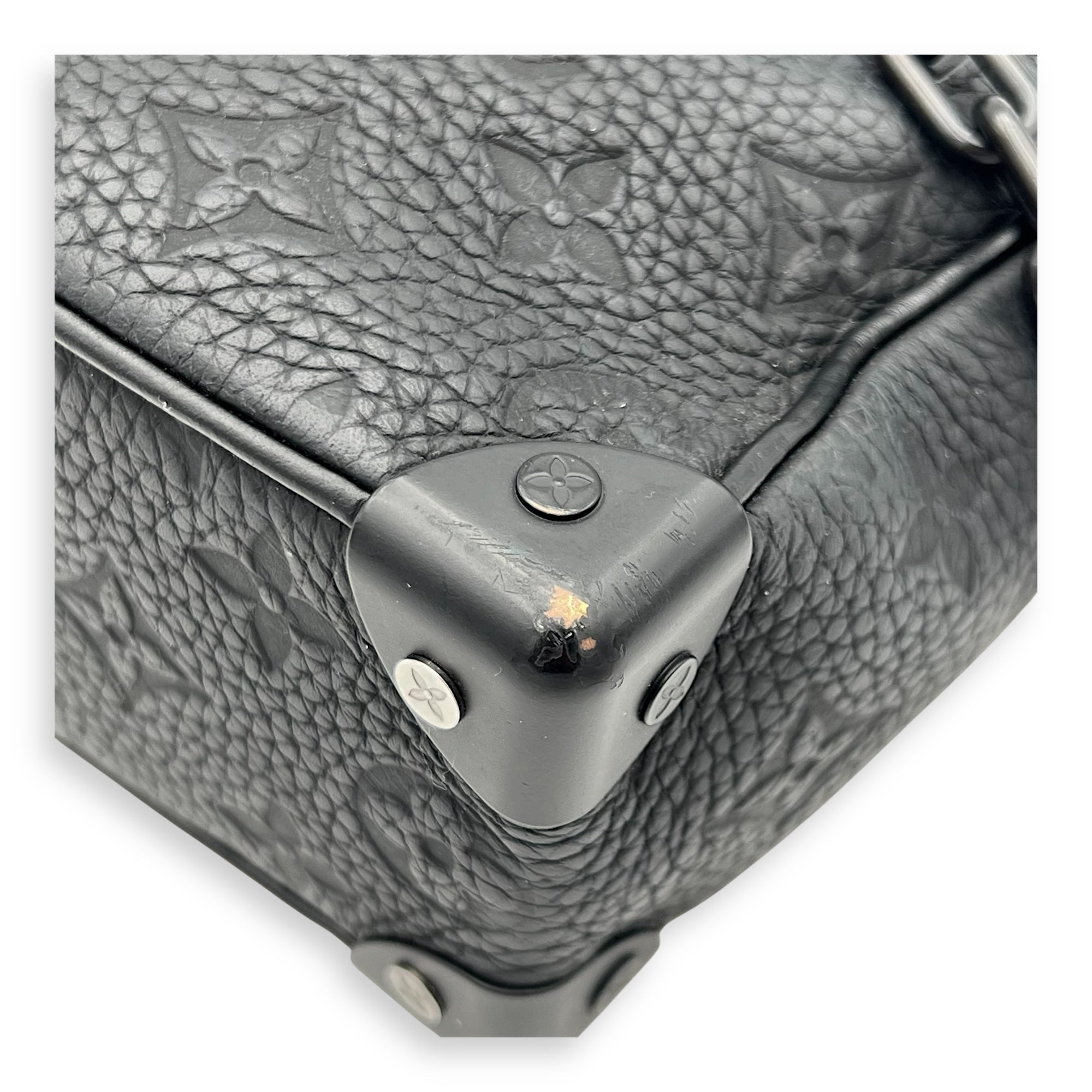 Soft Trunk Crossbody Bag Black in Monogram Empreinte Leather, Lacquered Metal hardware