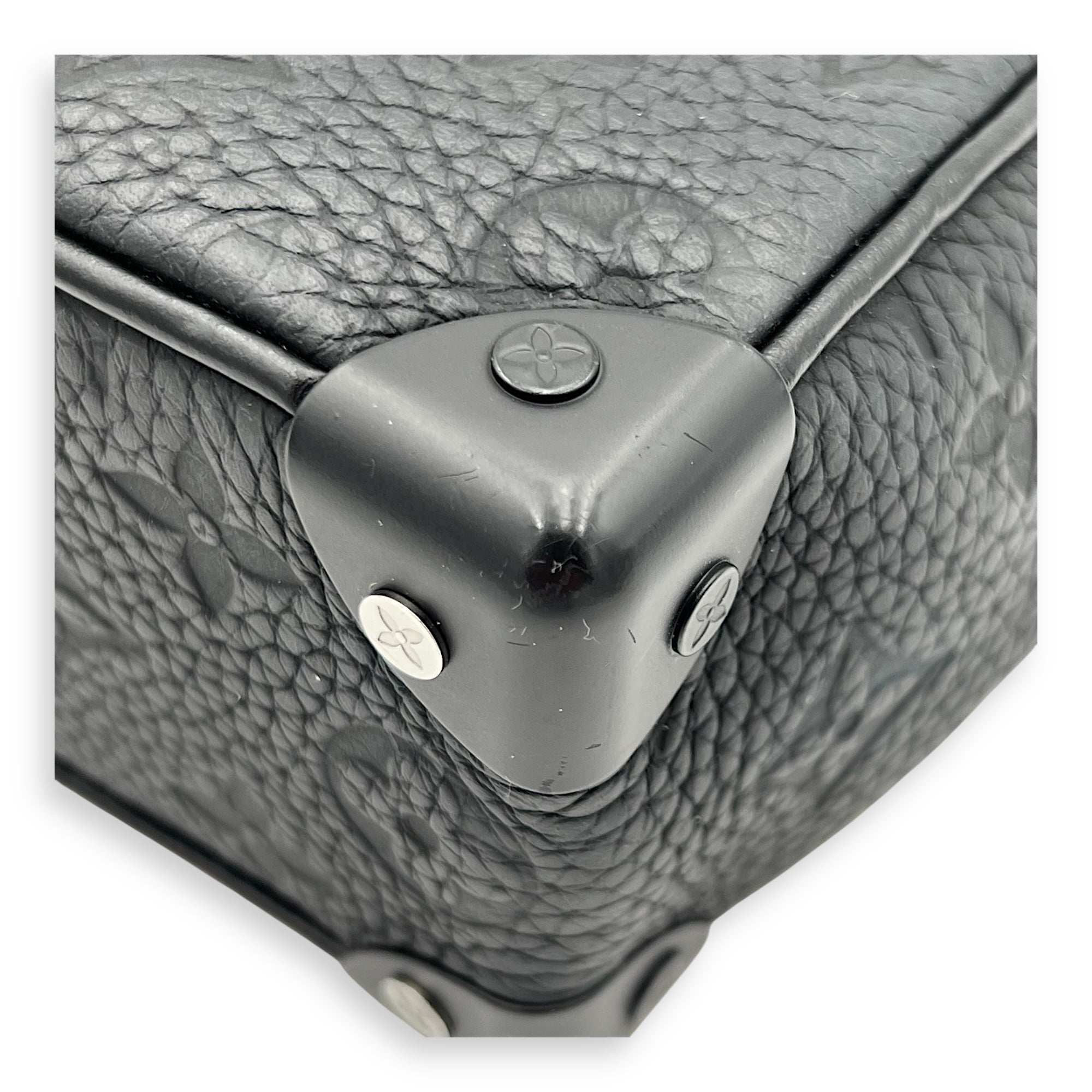 Soft Trunk Crossbody Bag Black in Monogram Empreinte Leather, Lacquered Metal hardware