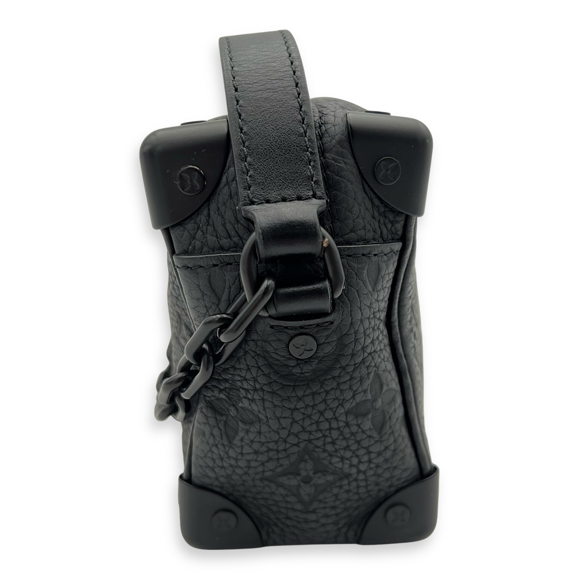 Soft Trunk Crossbody Bag Black in Monogram Empreinte Leather, Lacquered Metal hardware