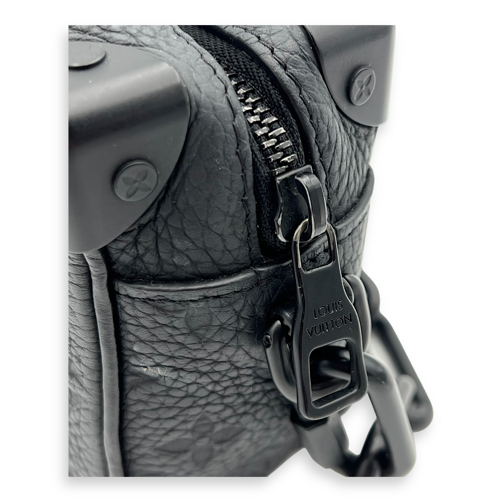 Soft Trunk Crossbody Bag Black in Monogram Empreinte Leather, Lacquered Metal hardware