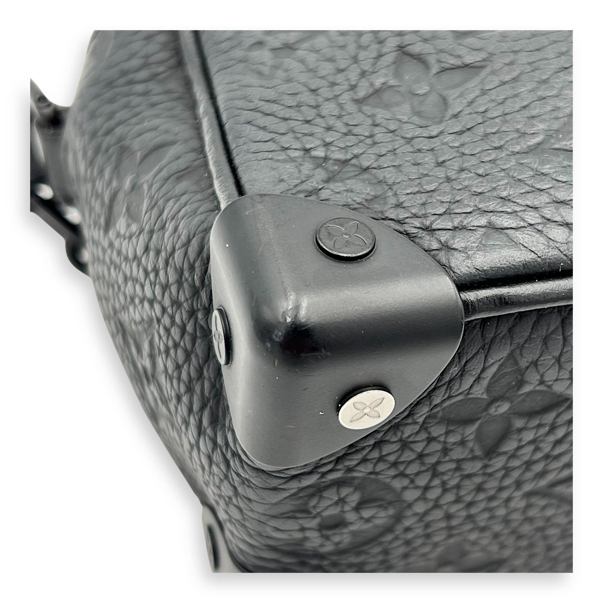 Soft Trunk Crossbody Bag Black in Monogram Empreinte Leather, Lacquered Metal hardware