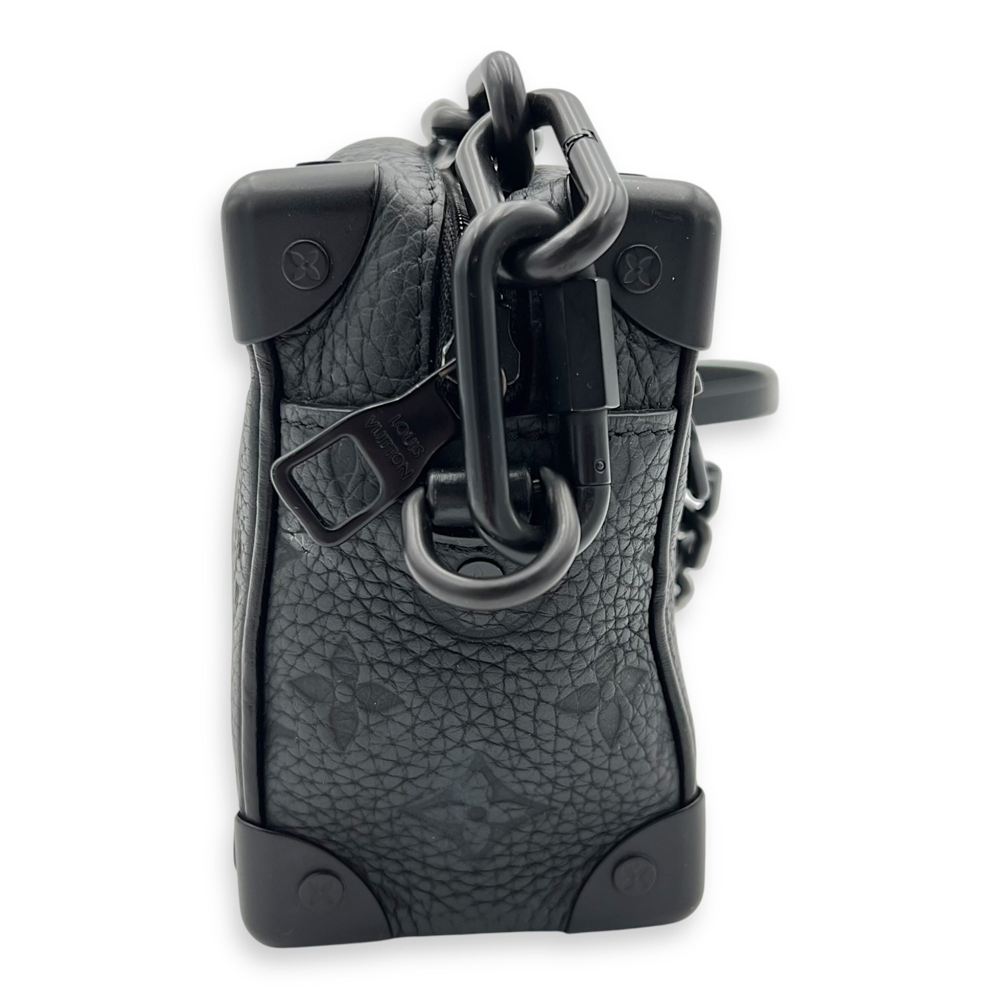 Soft Trunk Crossbody Bag Black in Monogram Empreinte Leather, Lacquered Metal hardware