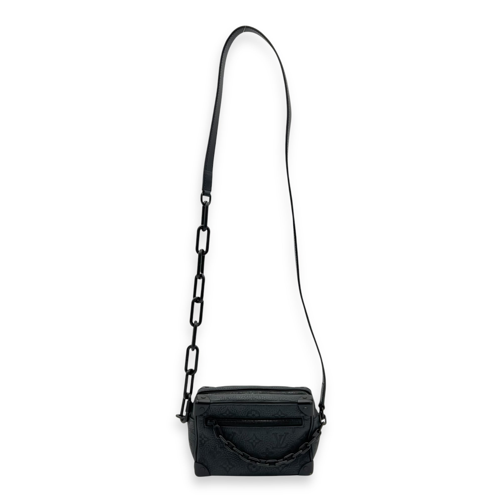 Soft Trunk Crossbody Bag Black in Monogram Empreinte Leather, Lacquered Metal hardware