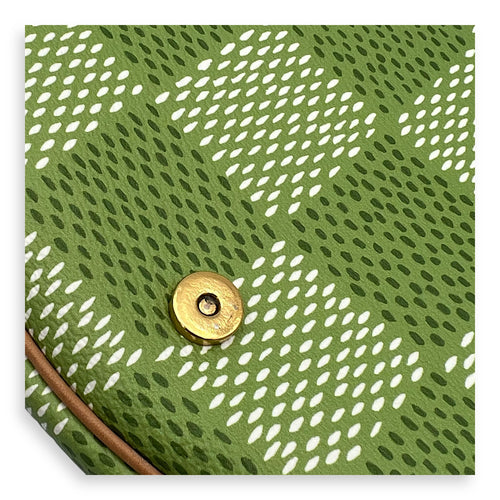Montsouris Crossbody Bag Green in Coated Canvas, Gold hardware