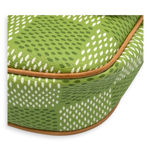 Montsouris Crossbody Bag Green in Coated Canvas, Gold hardware