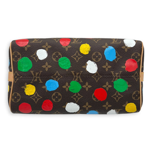 X Yayoi Kusama 25 Multi-colour Top Handle Bag in Monogram Coated Canvas, Gold hardware