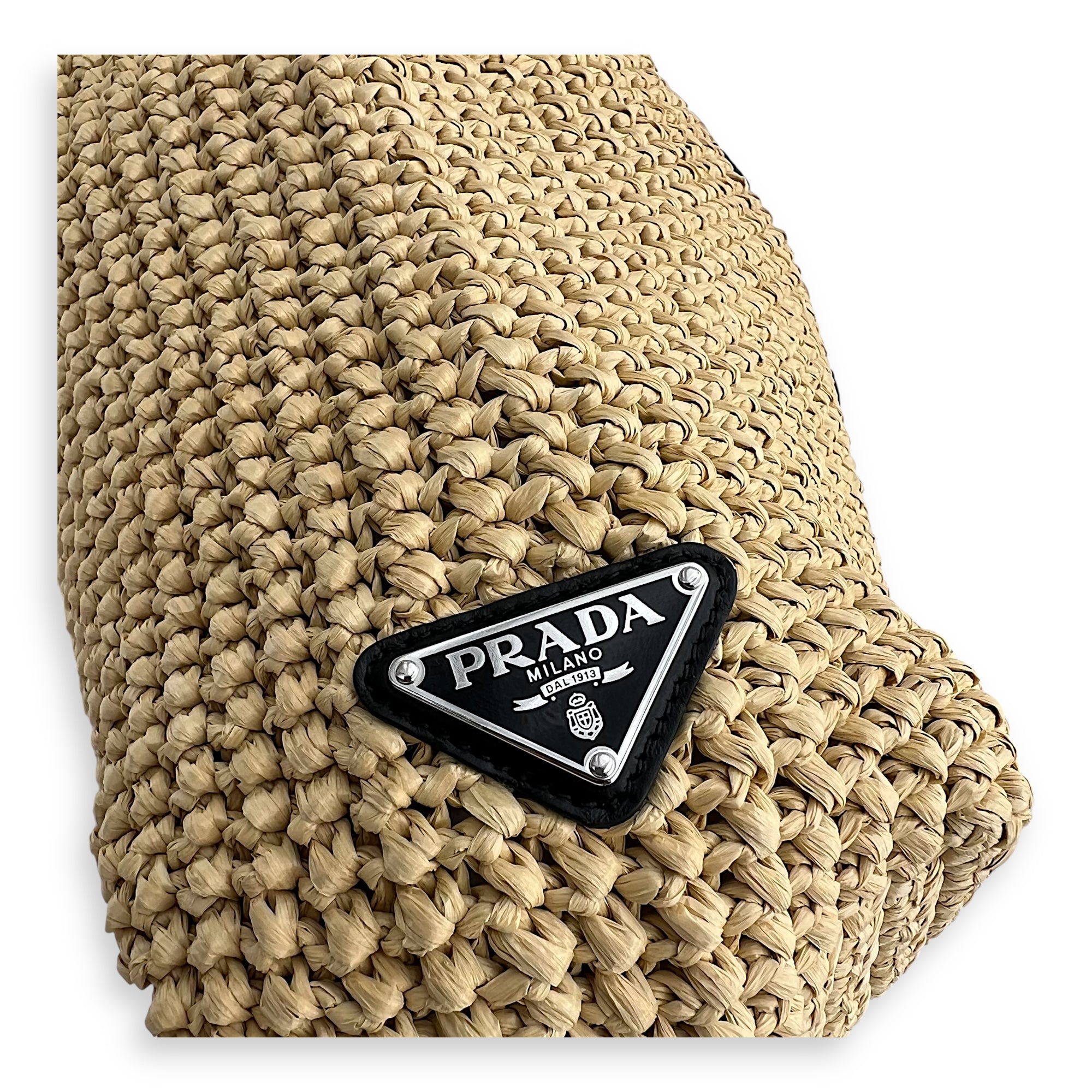 Logo Tote Bag Brown in Raffia