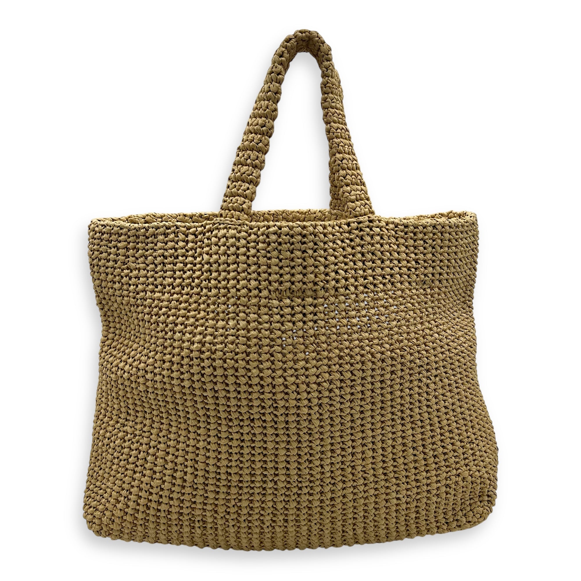Logo Tote Bag Brown in Raffia