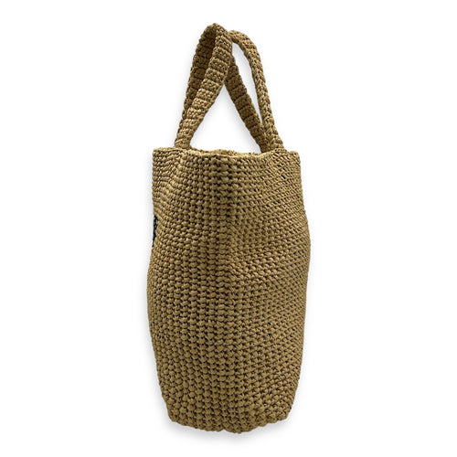 Logo Tote Bag Brown in Raffia