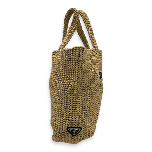 Logo Tote Bag Brown in Raffia