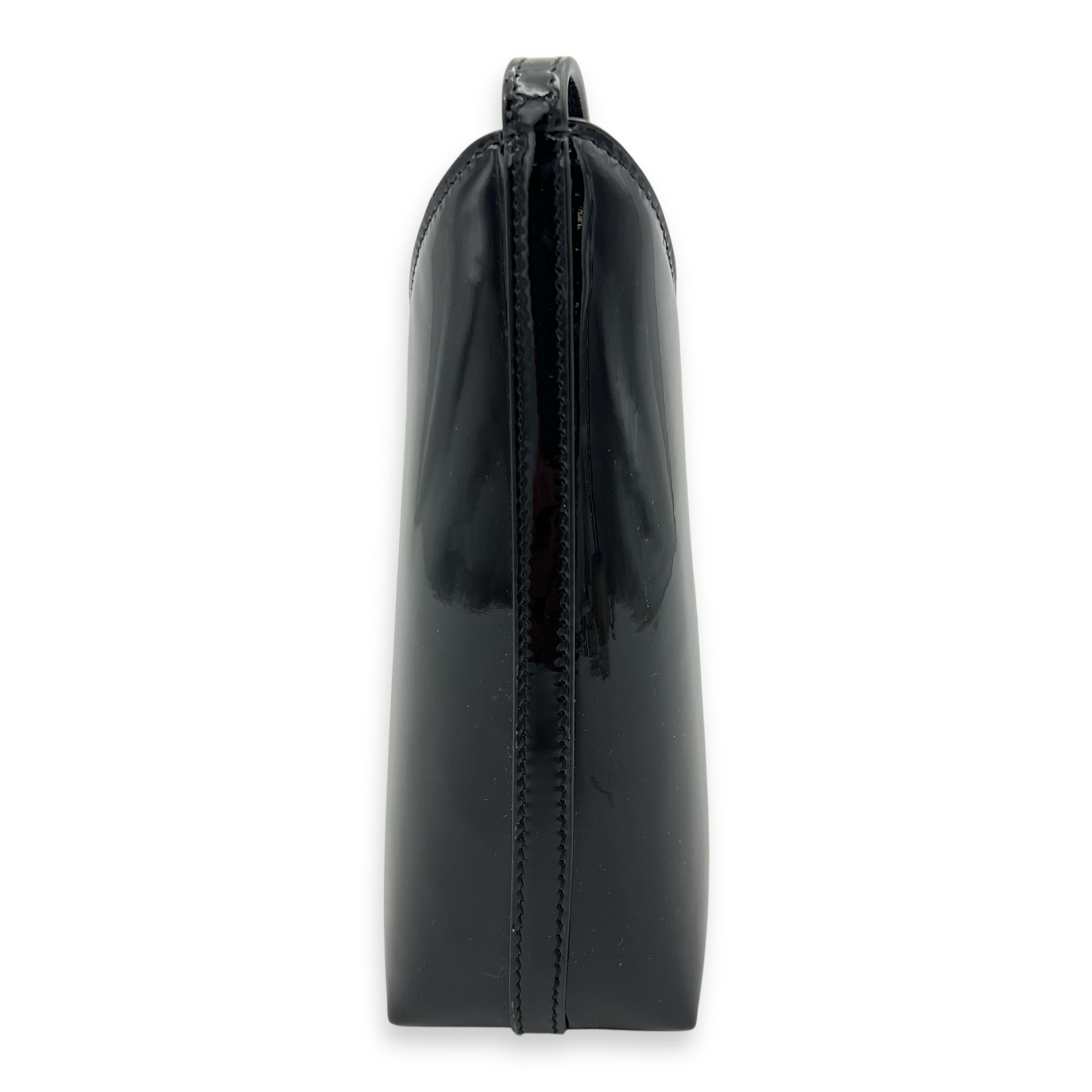 Logo Bucket Bag Black in Patent Leather, Gold hardware