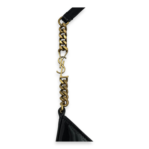 Logo Bucket Bag Black in Patent Leather, Gold hardware
