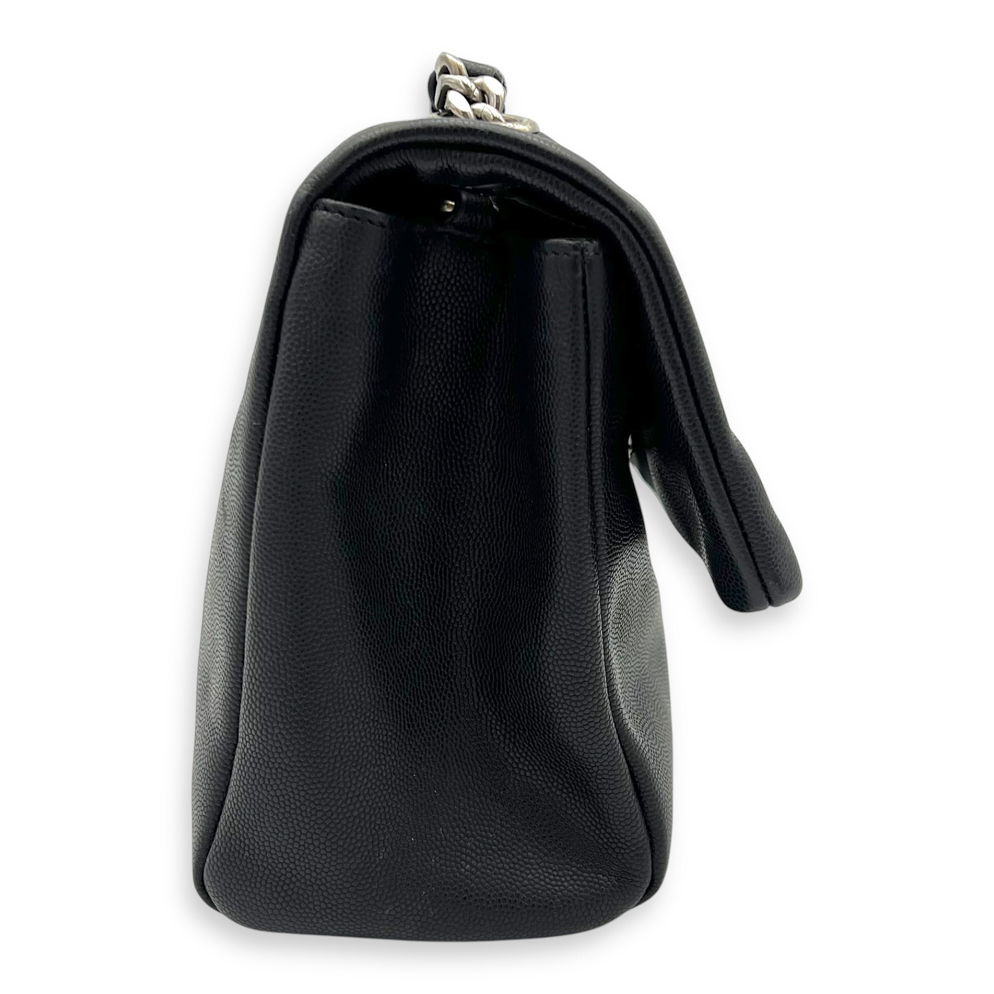 West Hollywood Shoulder Bag Black in Calfskin, Silver hardware