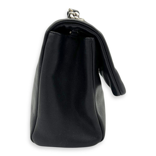 West Hollywood Shoulder Bag Black in Calfskin, Silver hardware